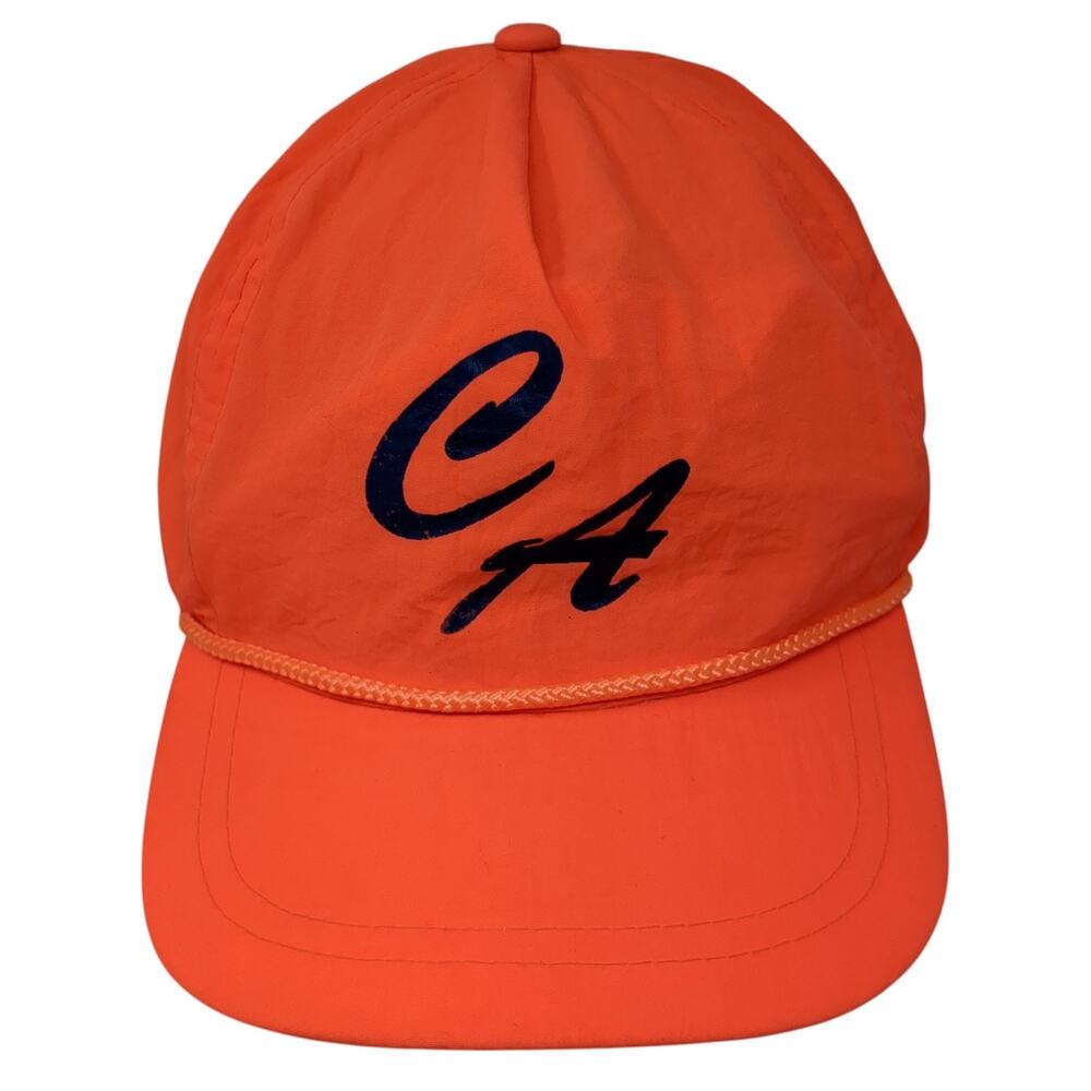 CA Logo Snapback 5 Panel Cap Orange One Size Adjustable Rope Nylon Ama Pro